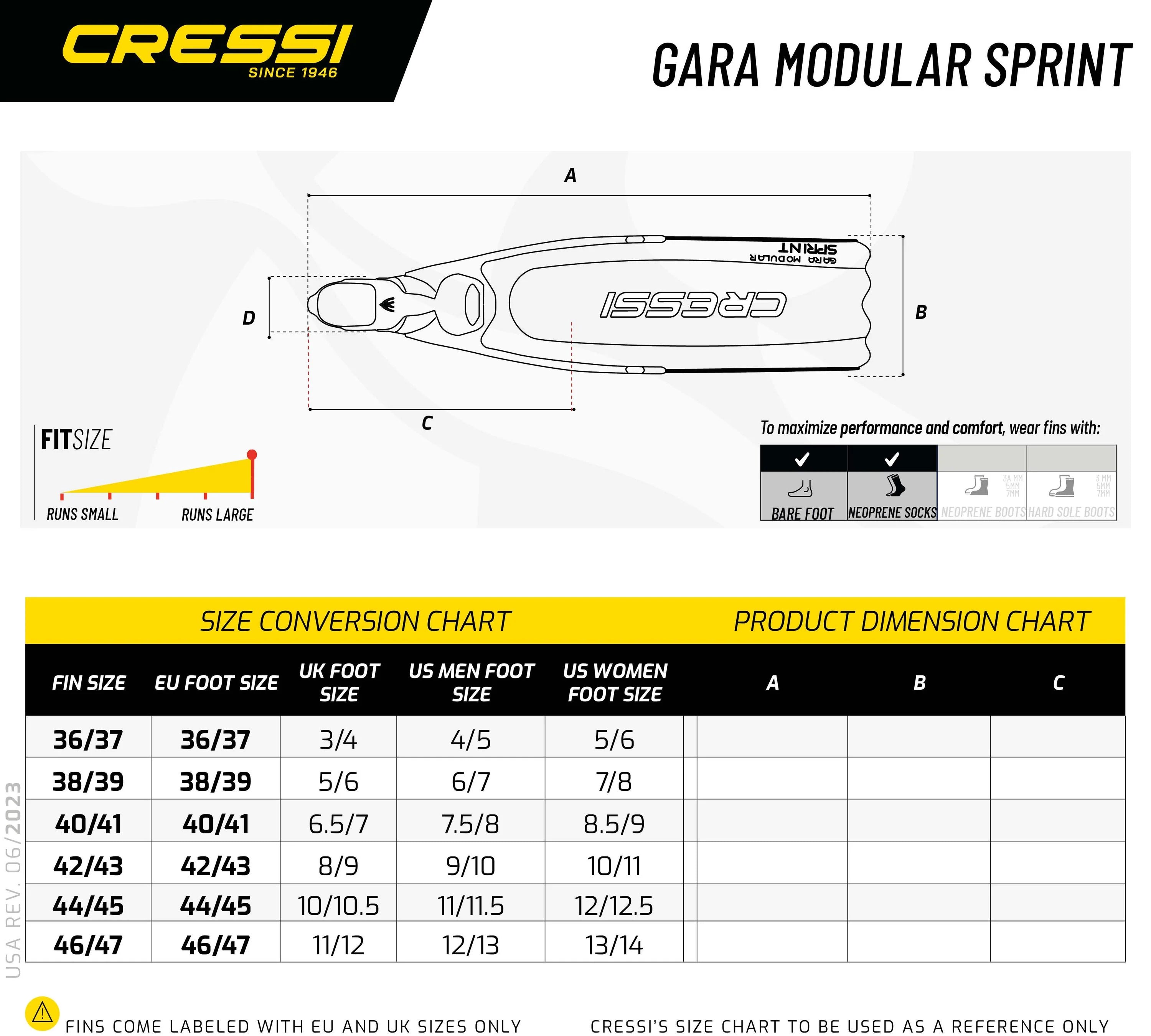 Gara Modular Sprint Fins - Dive & Fish