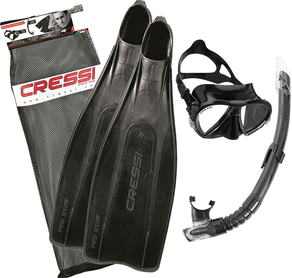 Cressi Pro Star Bag Mask Snorkel Fin Set - Dive & Fish